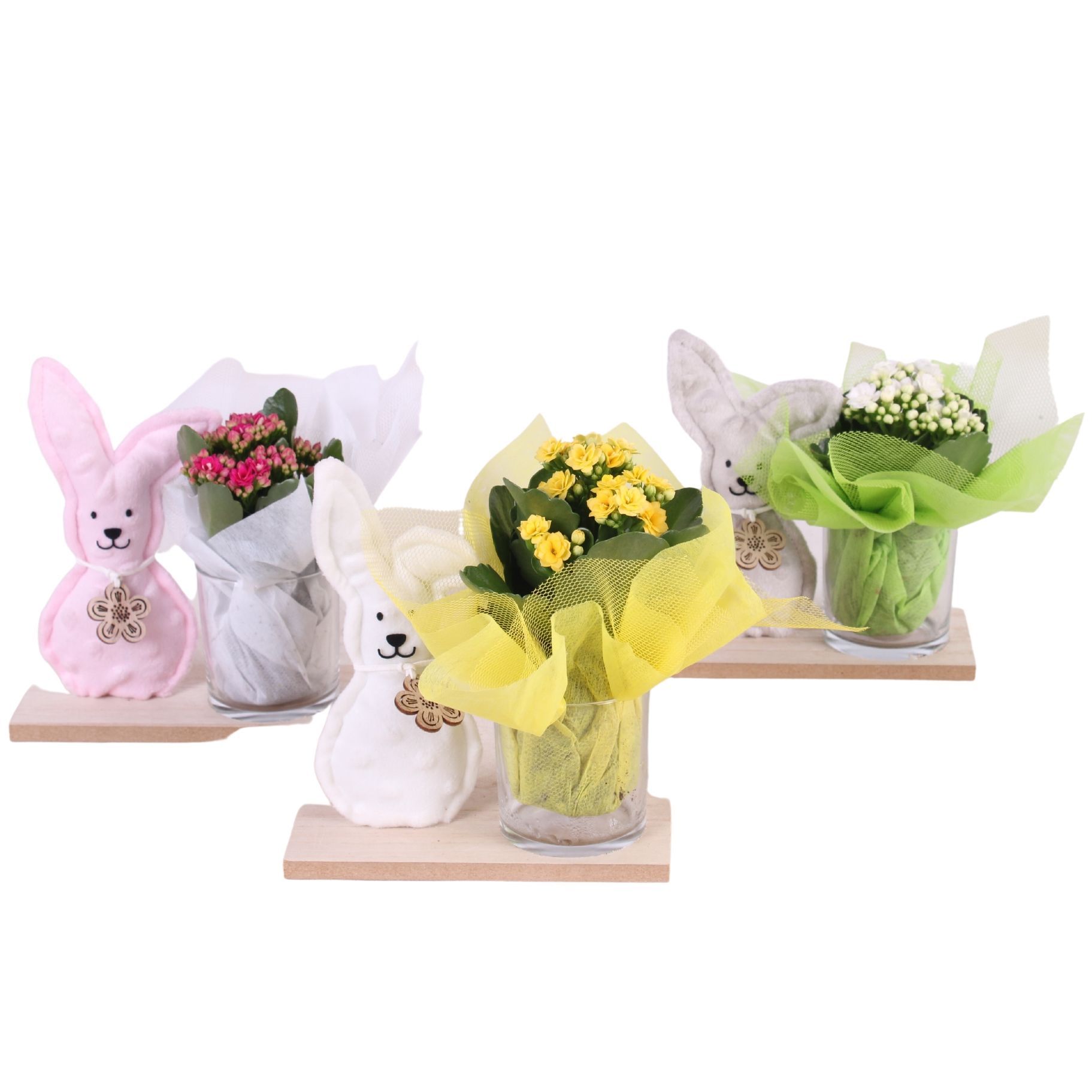 Easter Arr. Indoor Velvet Rabbit with Tea Light Holder Ø19cm 1PP, D 19