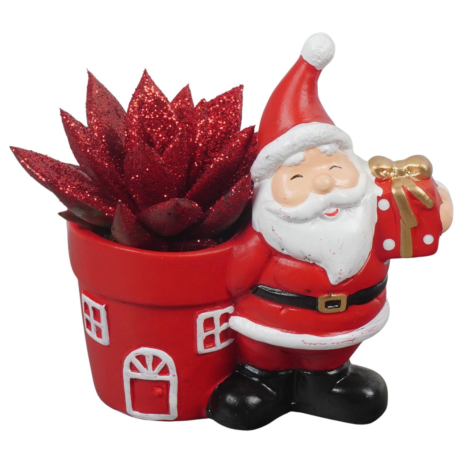 PTCHR7263 Arrangement Christmas Red in keramiek pot, D 13 cm