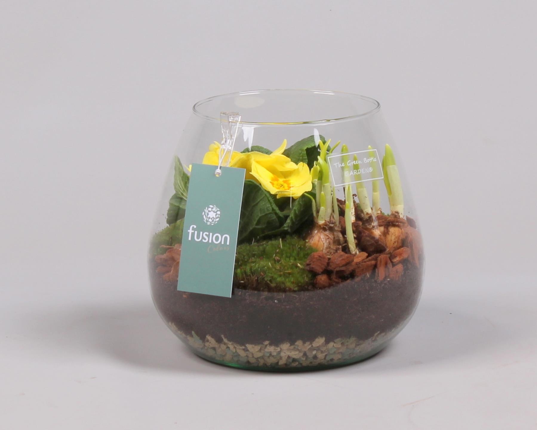 Green Bottle Abby Medium Voorjaar met Arrangement, D 19