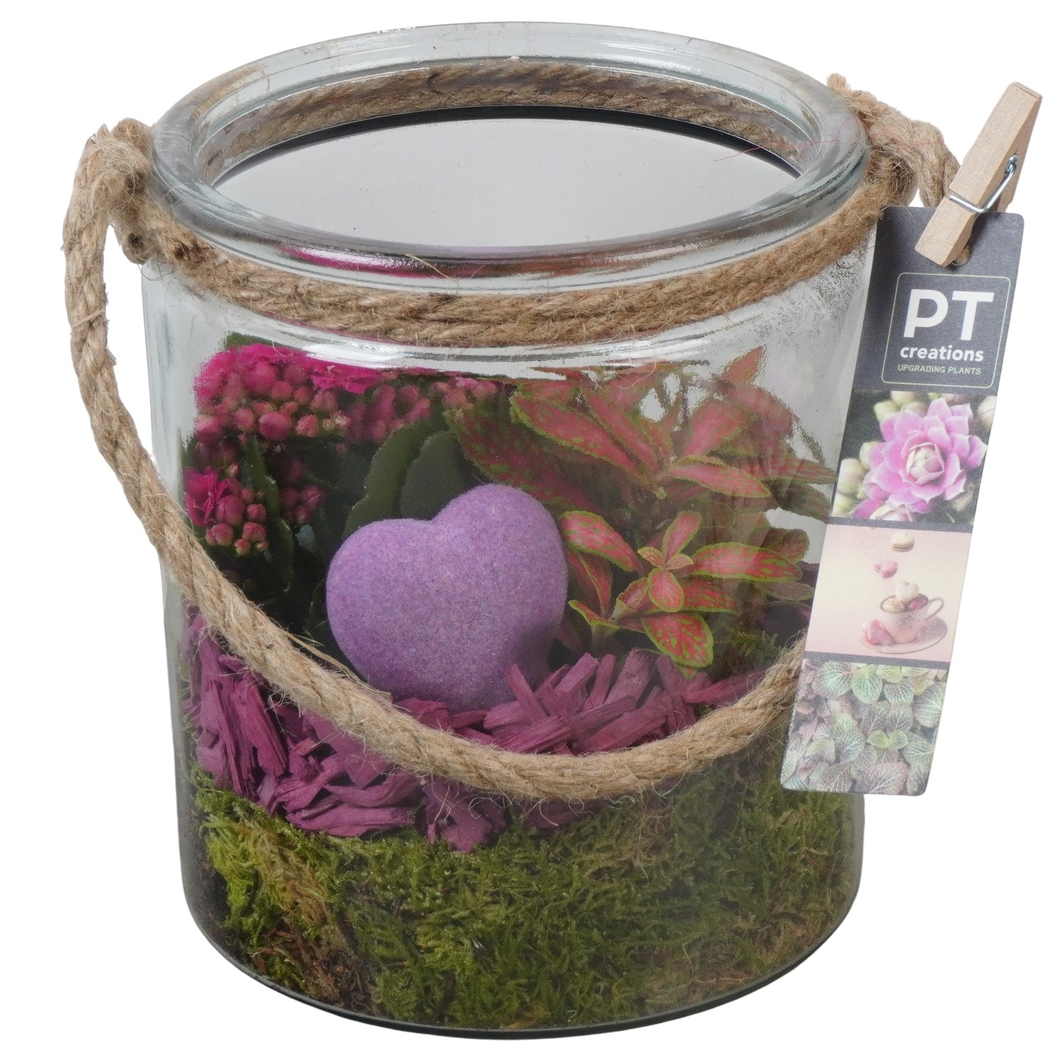 PTVMG4913 Arrangement Valentines-Mothersday in glas vaas, D 14