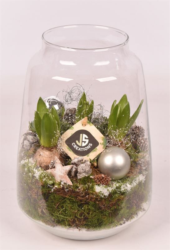 Glas cilinder Zef met hals 16cm, D 16 cm