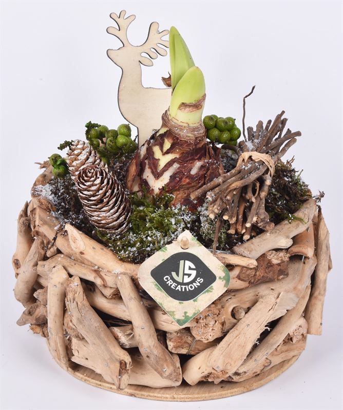 Hout krans br. 19,5cm, D 19 cm