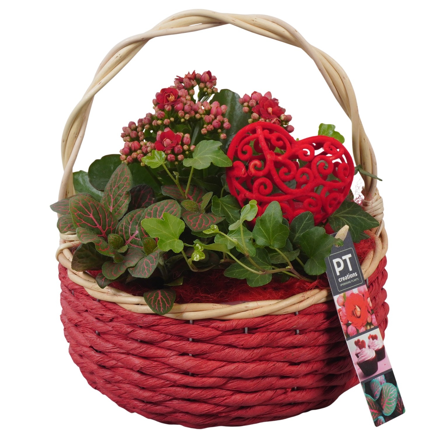 PTVMB2317 Arrangement Valentines-Mothersday in riet mand, D 19