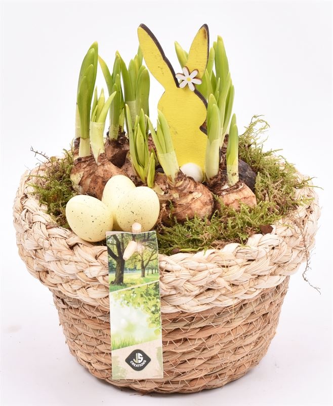 Jute mand met rand 18cm, D 18