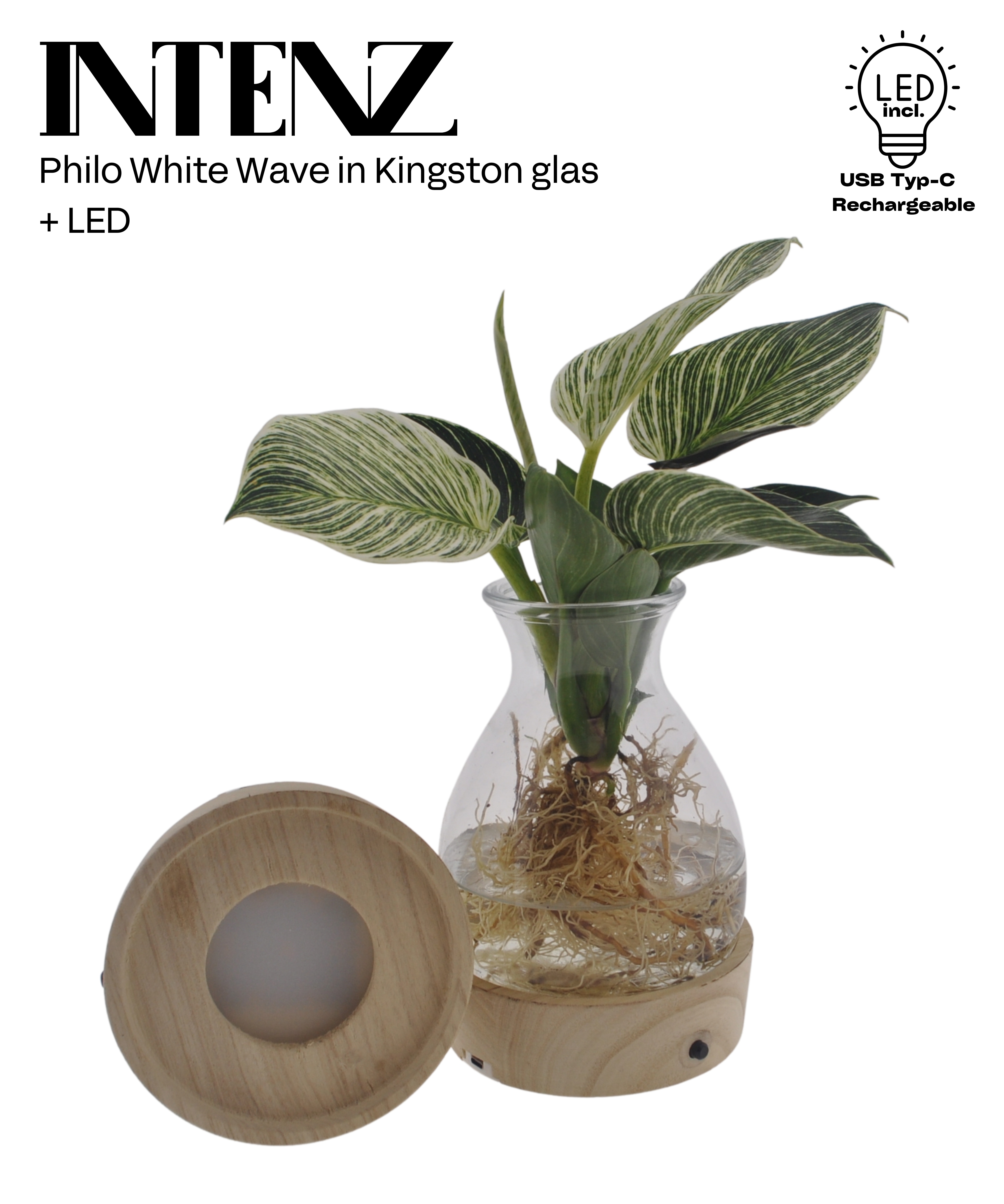 White Wave in Kingston glas + LED - levertijd: 24 uur, D 12