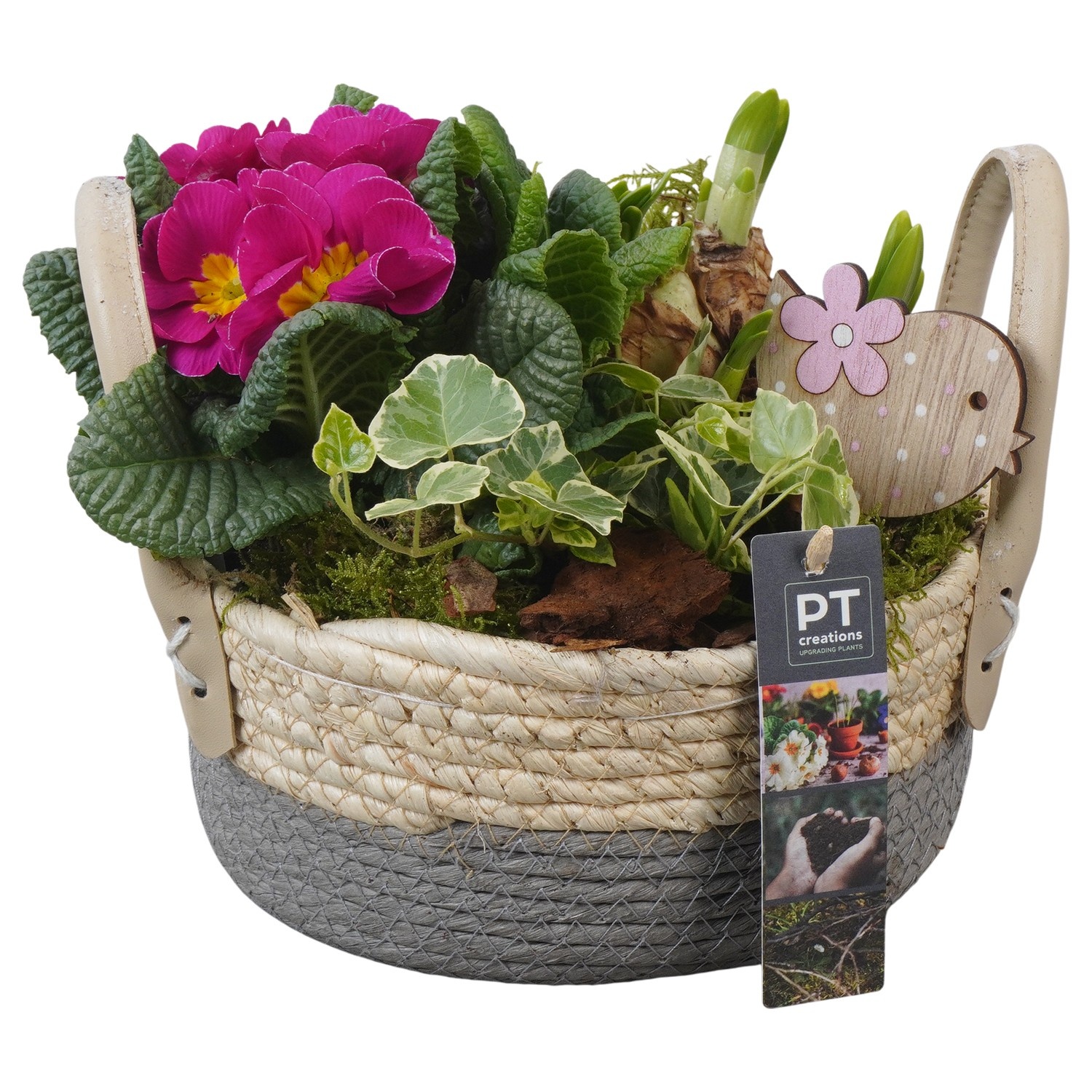 PTBM3826 Arrangement Flower Bulbs Mix in rieten mand, D 21