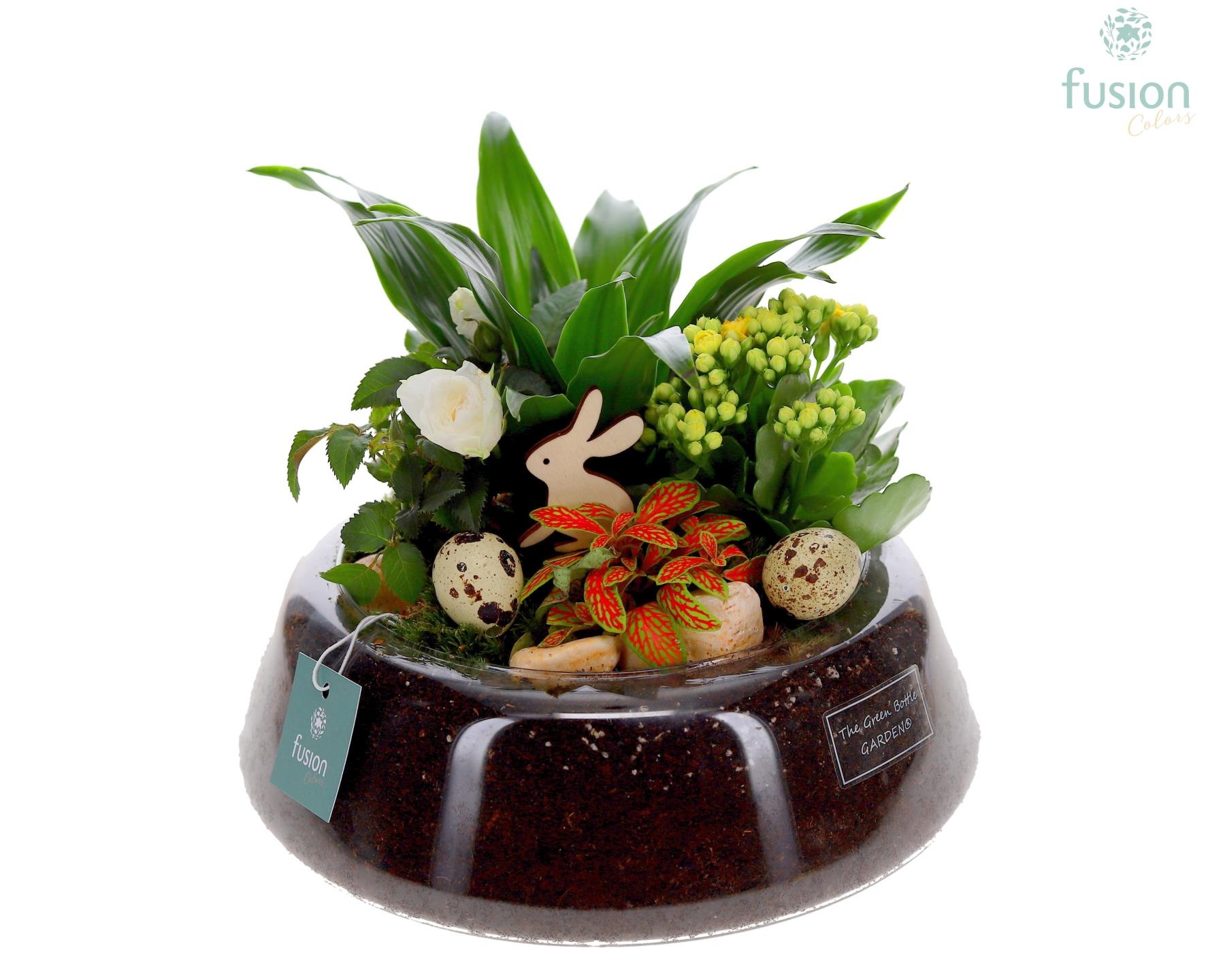 Green Bottle Christel Large Pasen met Arrangement, D 24