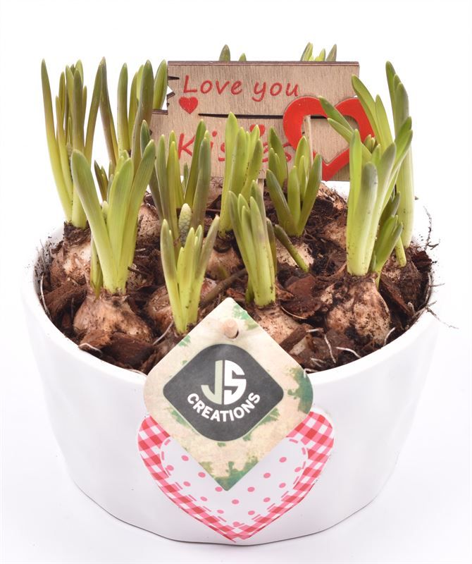 Keramiek schaal met hart 16cm, D 16