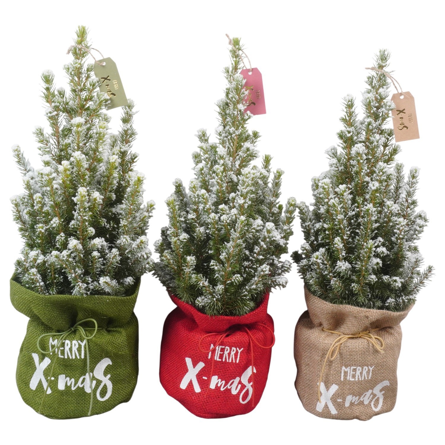 PTK26344 Conica Perfecta met sneeuw in jute mix met decoratie, D 13