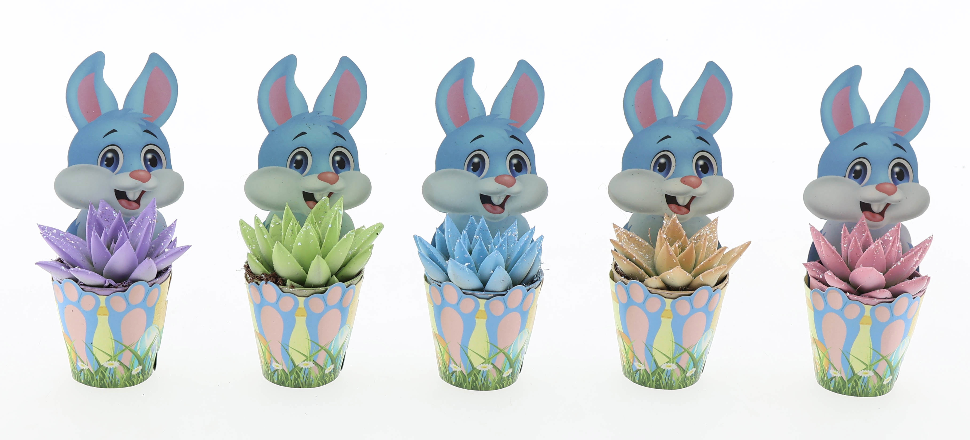 Potcover paashaas pastel glittermix, D 5,5