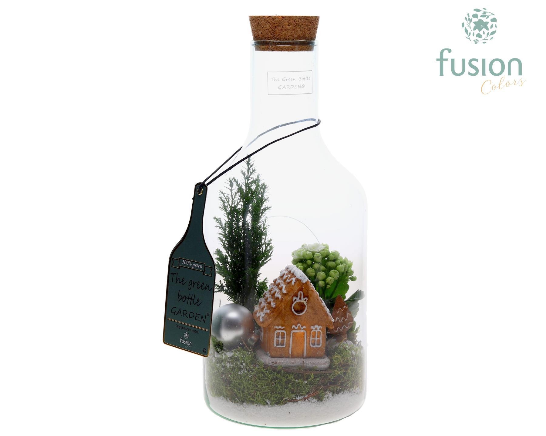 Green Bottlefles Small met Chamaecyparis, D 15