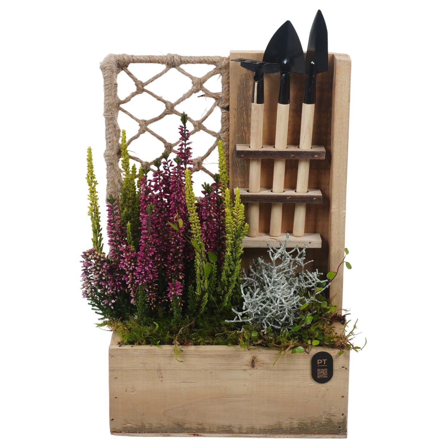 PTHO7727 Arrangement Autumn Outdoor in houten pot, D 21