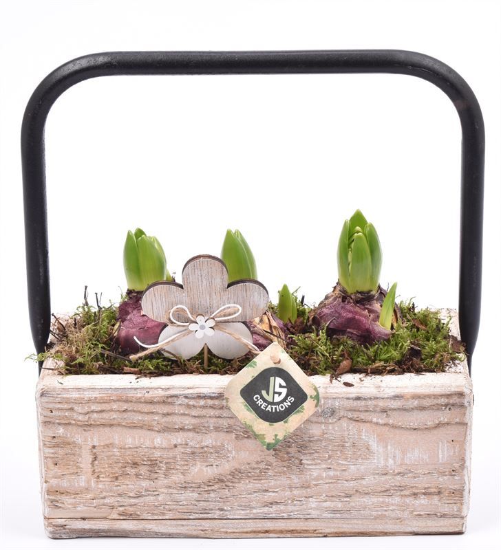 Hout rechthoek met hendel 26x11cm, D 27