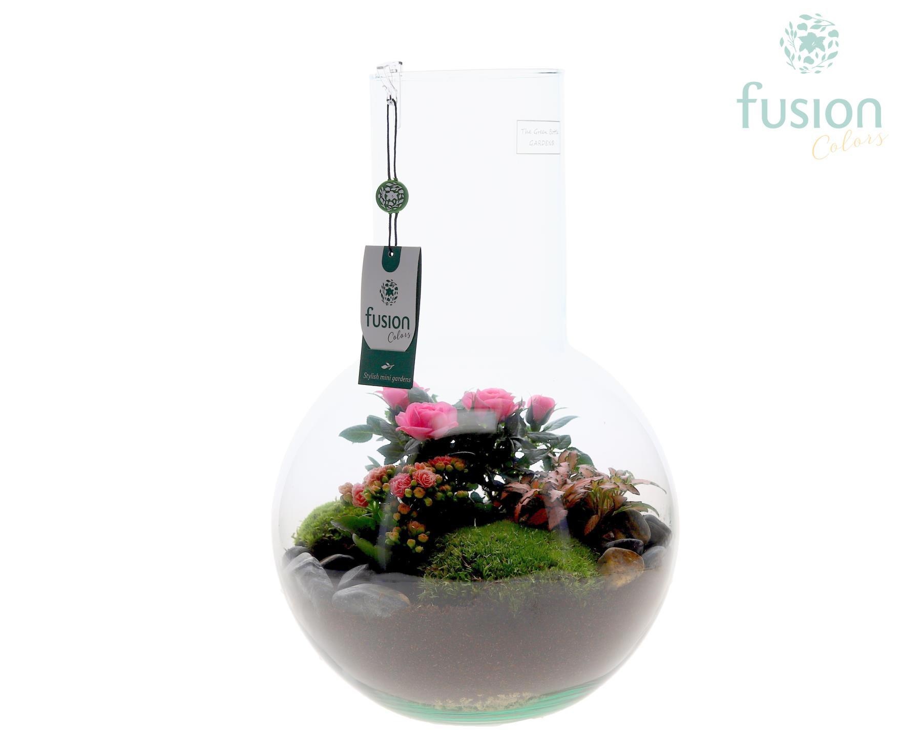 Green Bottle Suzanne Large met arrangement, D 26