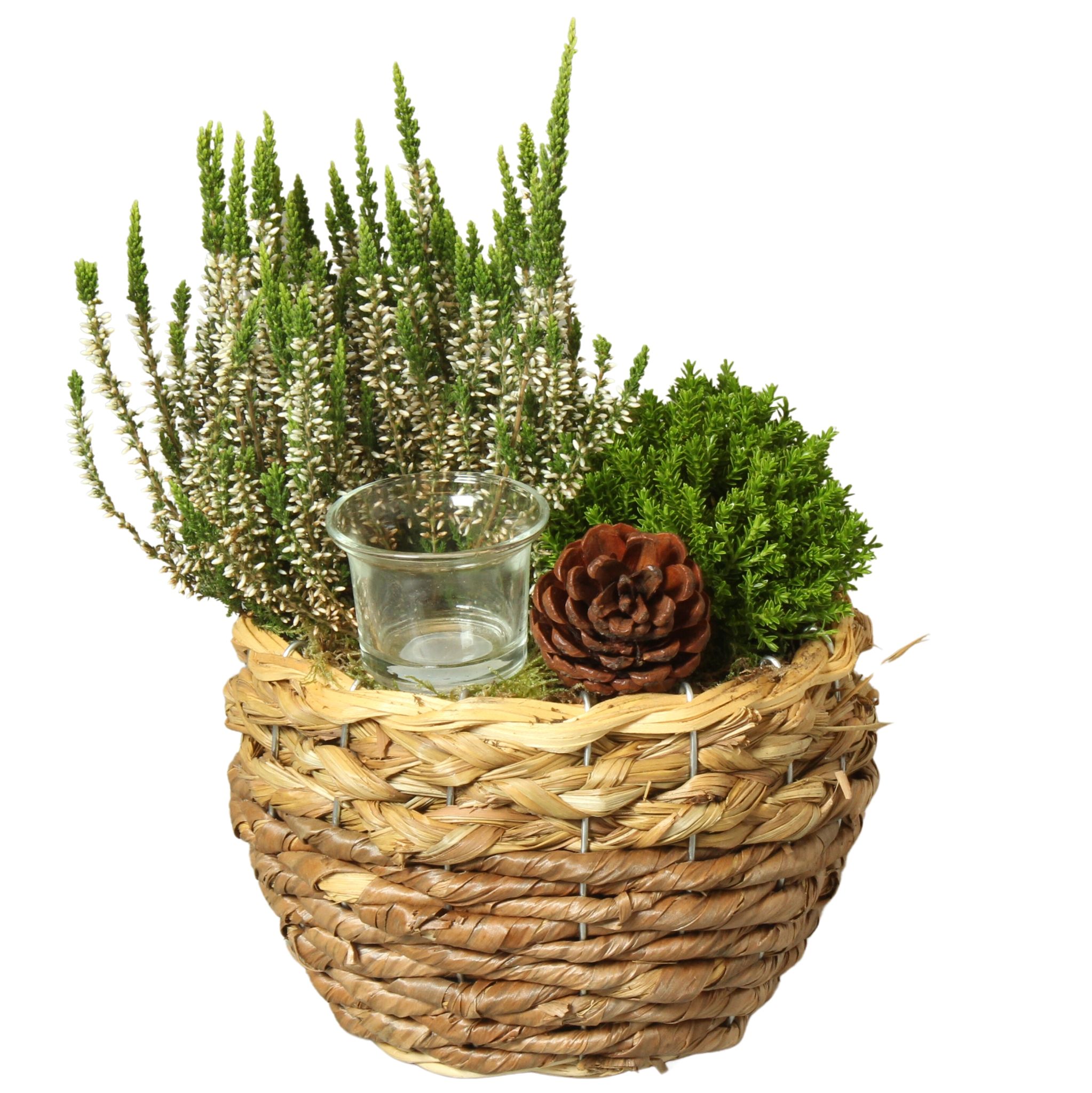 All Saints Arr. Outdoor Willow Basket Round Bananaleaf Ø18cm 2PP, D 18 cm