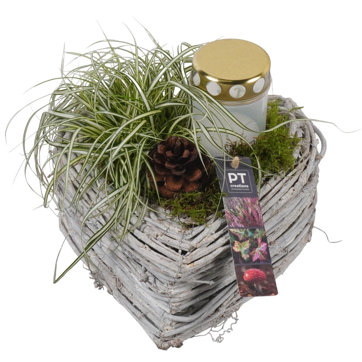 PTAH8668 Arrangement Allerheiligen in rieten hart, D 21 cm PTAH8668 Arrangement Allerheiligen in rieten hart, D 21 cm