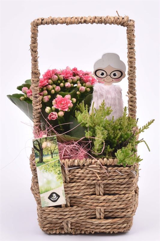 Touw mand vierkant 12,5x12,5cm, D 13