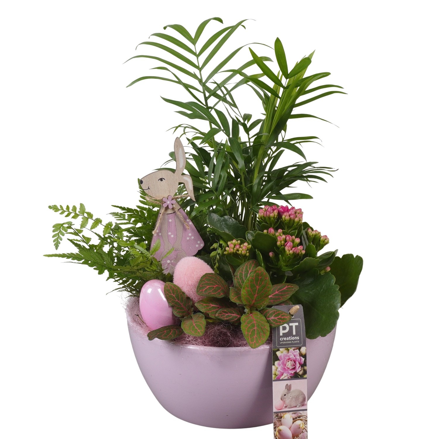 PTPB6522 Arrangement Easter in keramiek schaal, D 18