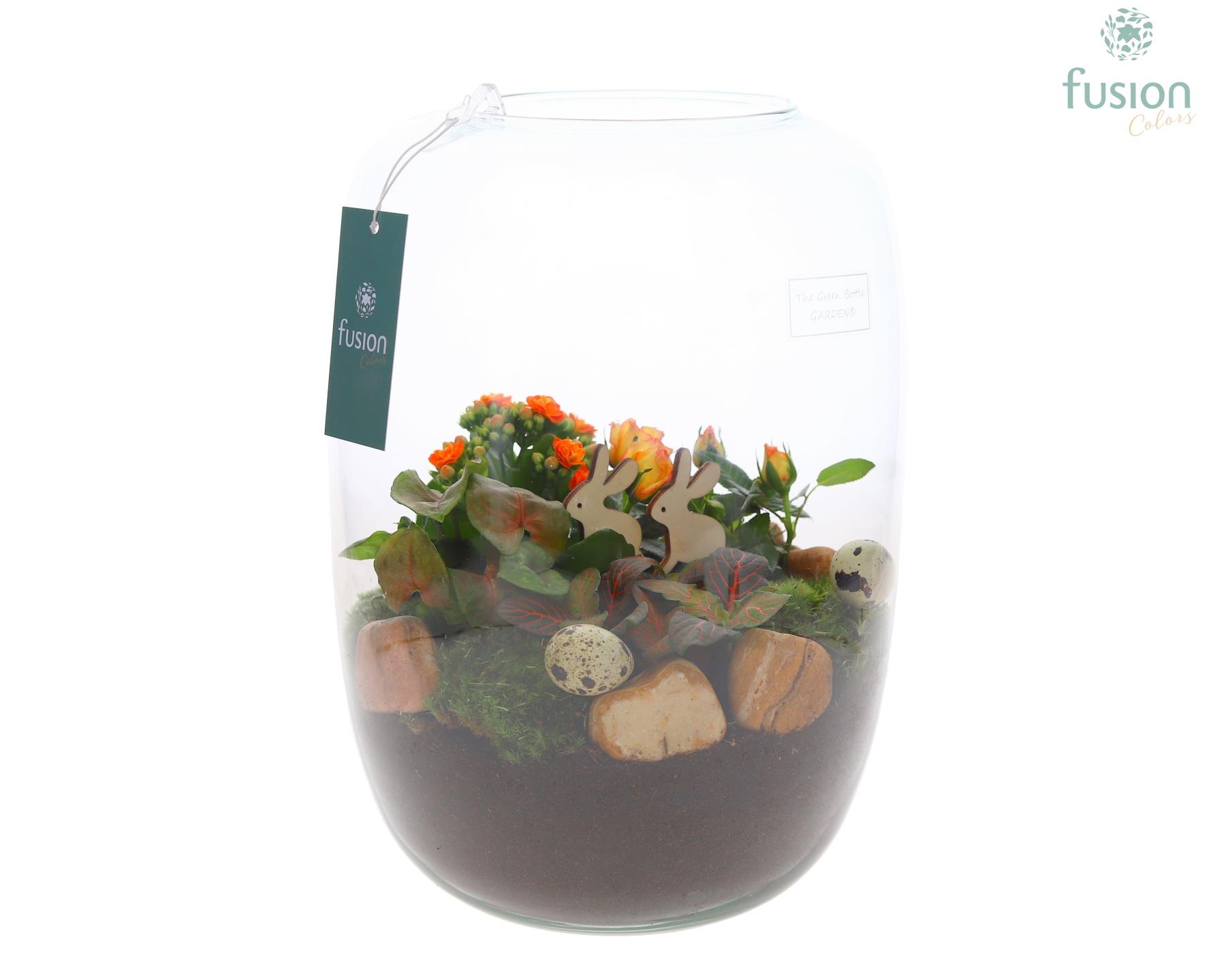 Green Bottle Isabella XLarge Pasen met arrangement, D 23