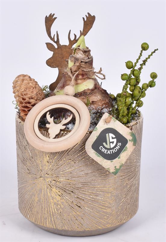 Keramiek goud sneeuwvlok decor 14cm, D 14 cm