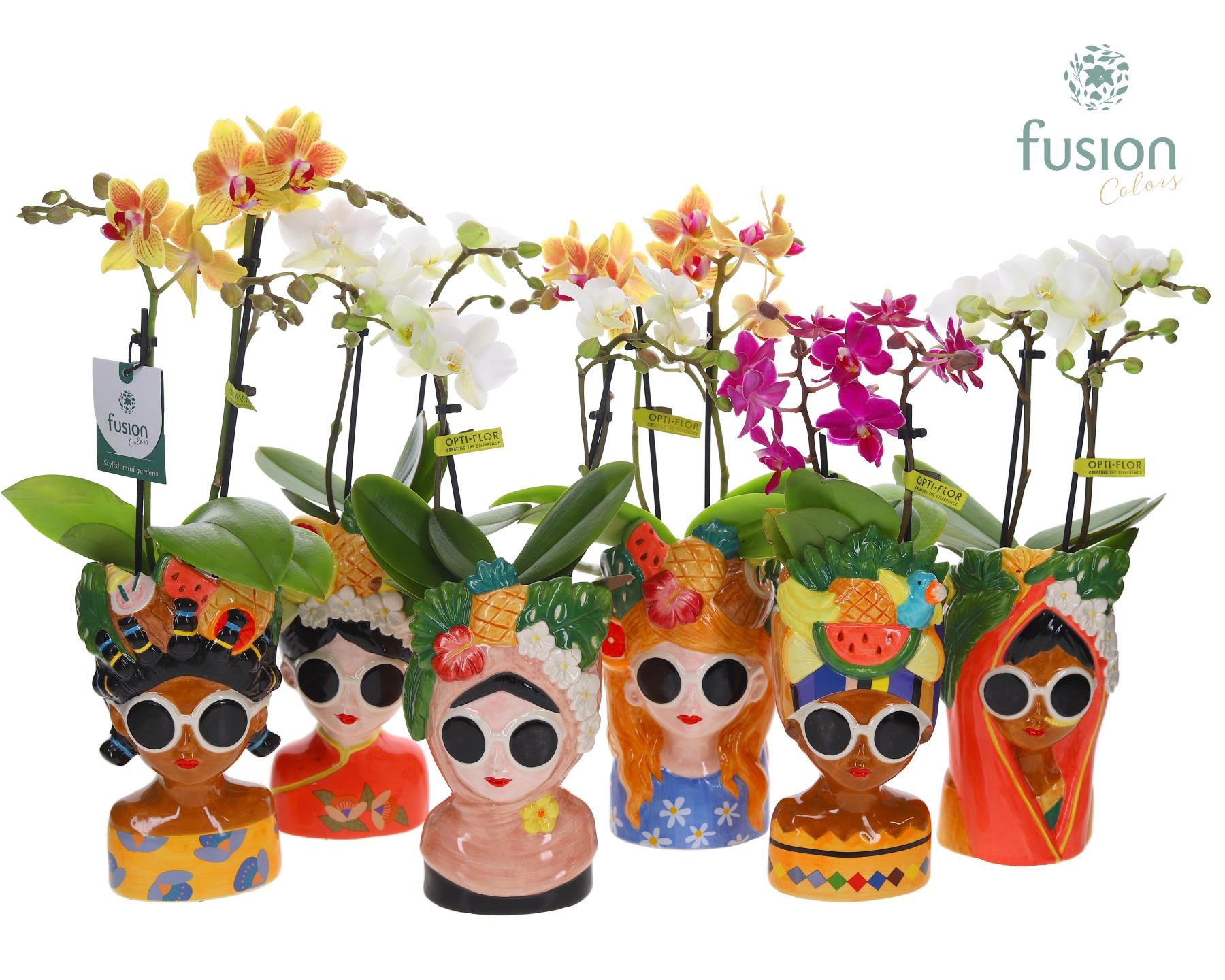 Keramiek Wereldvrouwen met Phalaenopsis, D 10