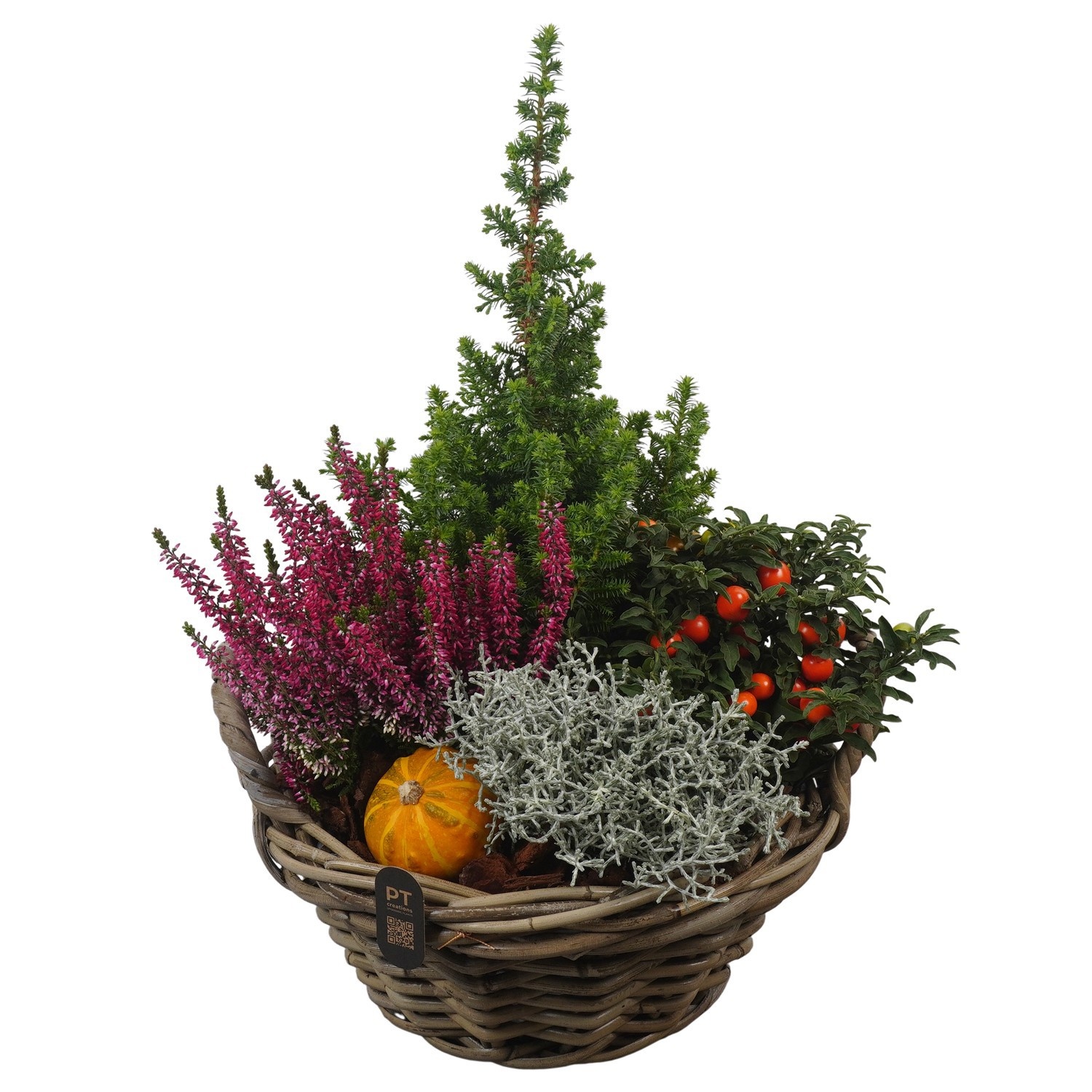 PTHO7509 Arrangement Autumn Outdoor in rieten mand, D 28