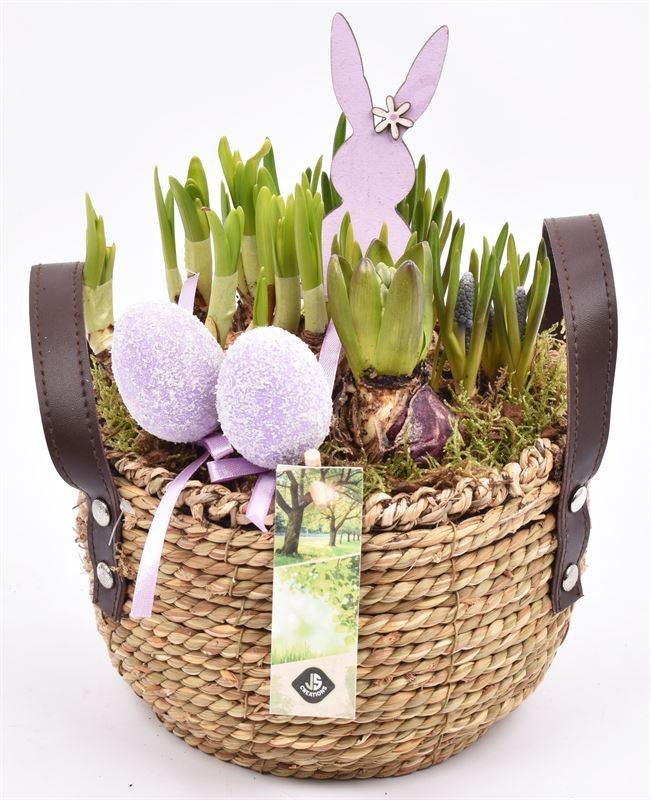 Touwmand met leer handv.18-20cm, D 20