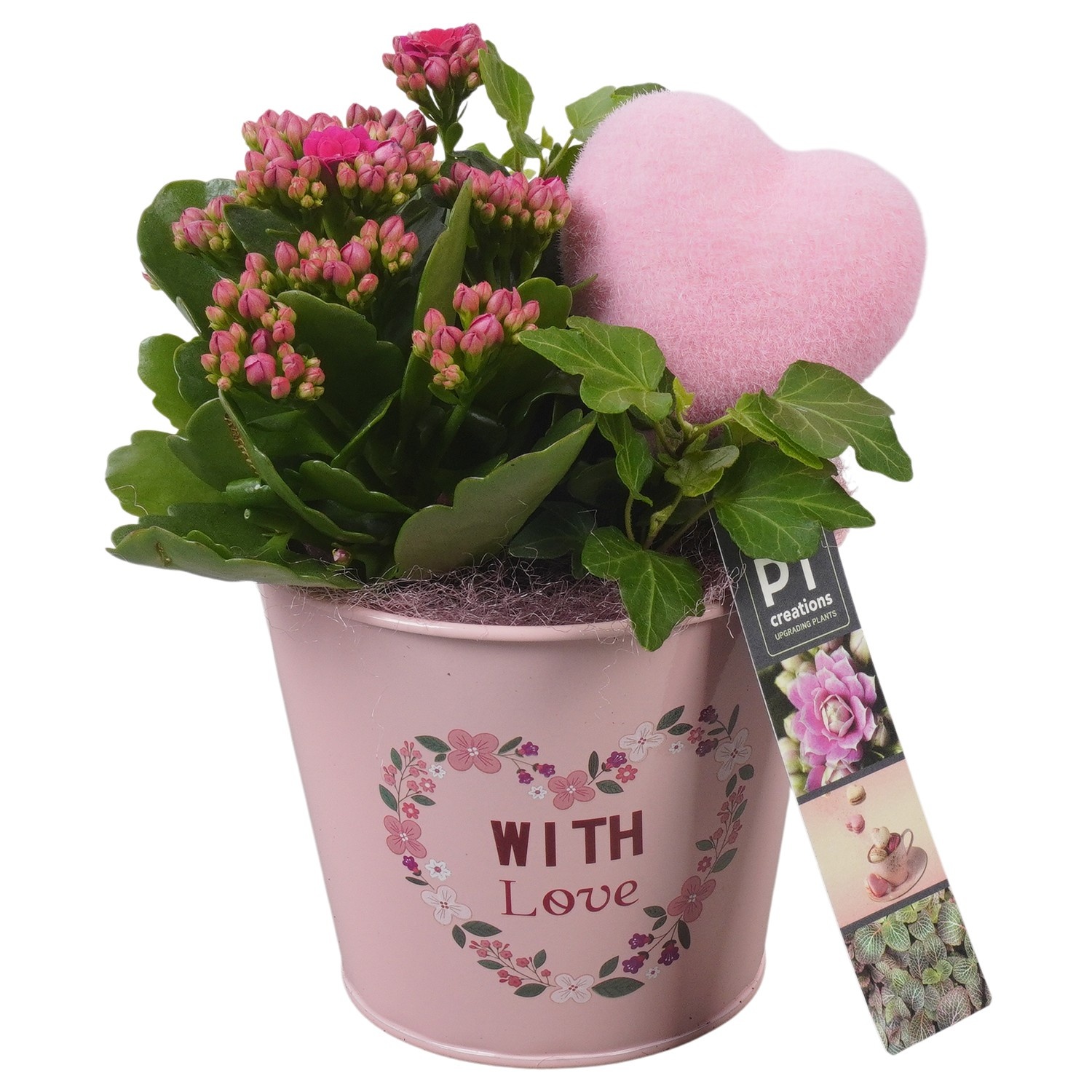 PTVMB2360 Arrangement Valentines-Mothersday in zink sierpot, D 12