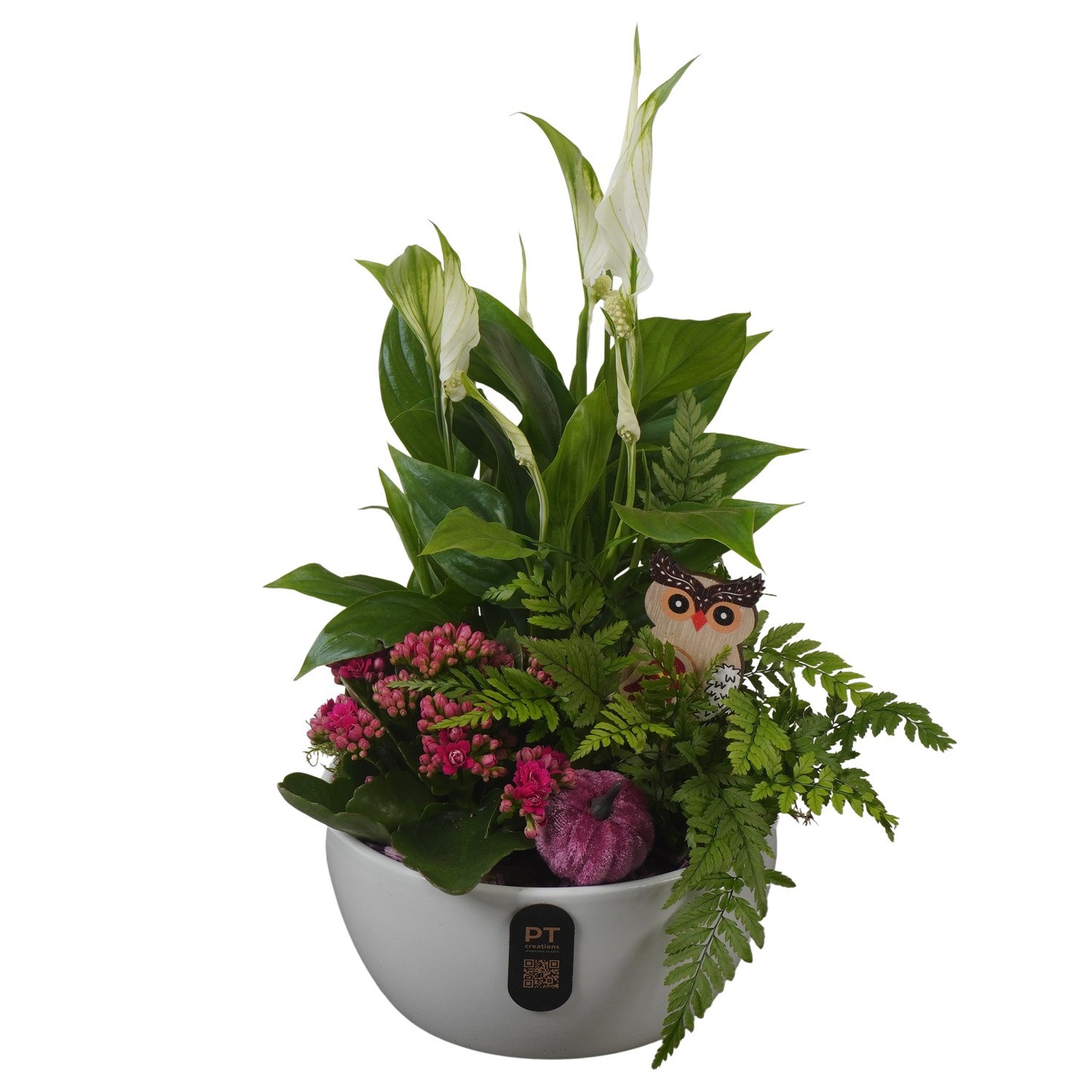 PTHI3240 Arrangement Autumn Indoor in keramiek schaal, D 18