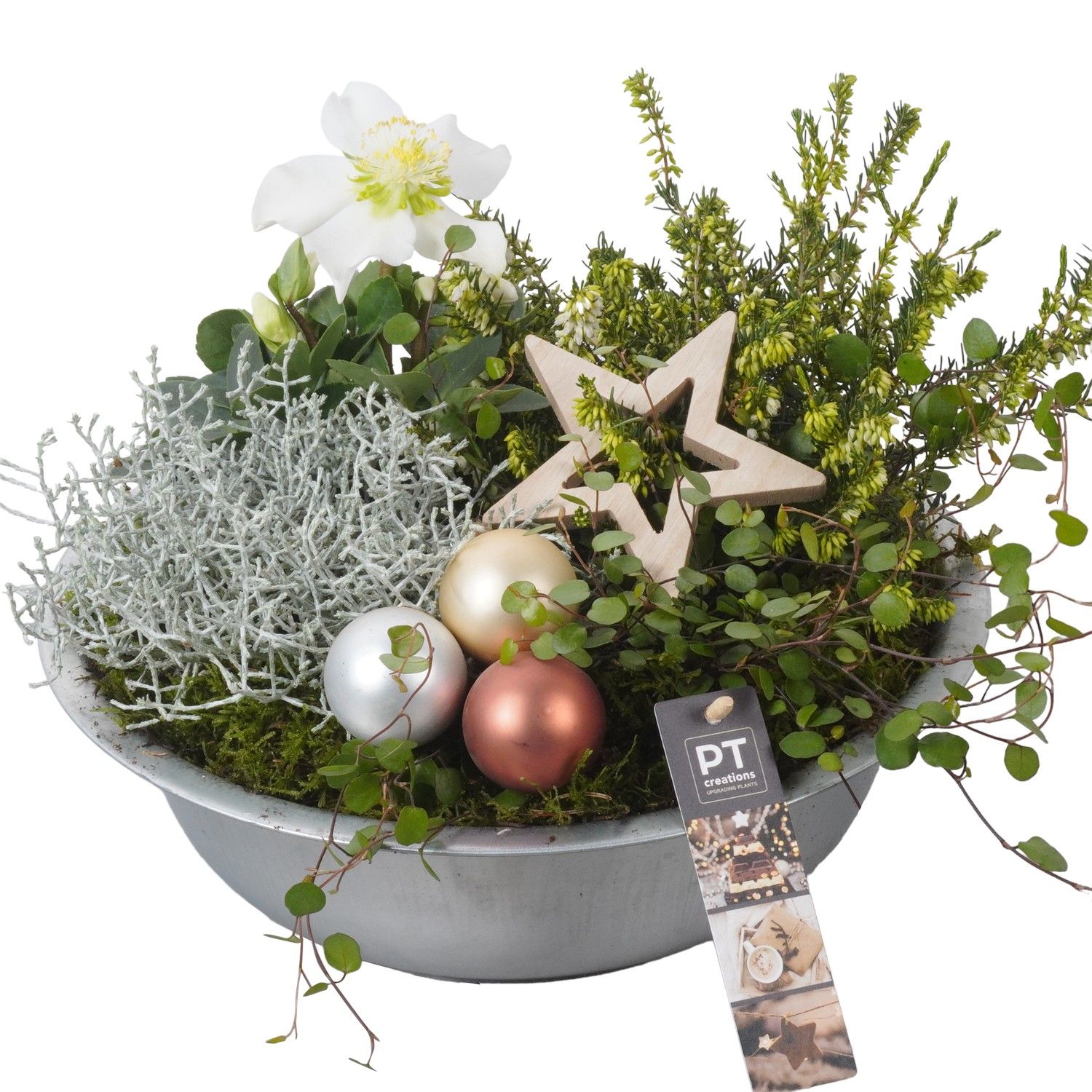 PTWO1949 Arrangement Winter Outdoor in metalen schaal, D 29 cm PTWO1949 Arrangement Winter Outdoor in metalen schaal, D 29 cm