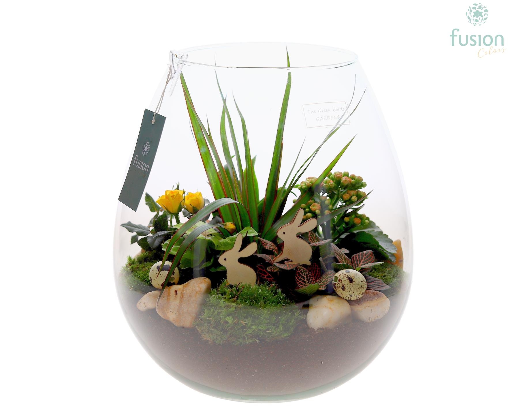 Green Bottle Abby XLarge Pasen met arrangement, D 29