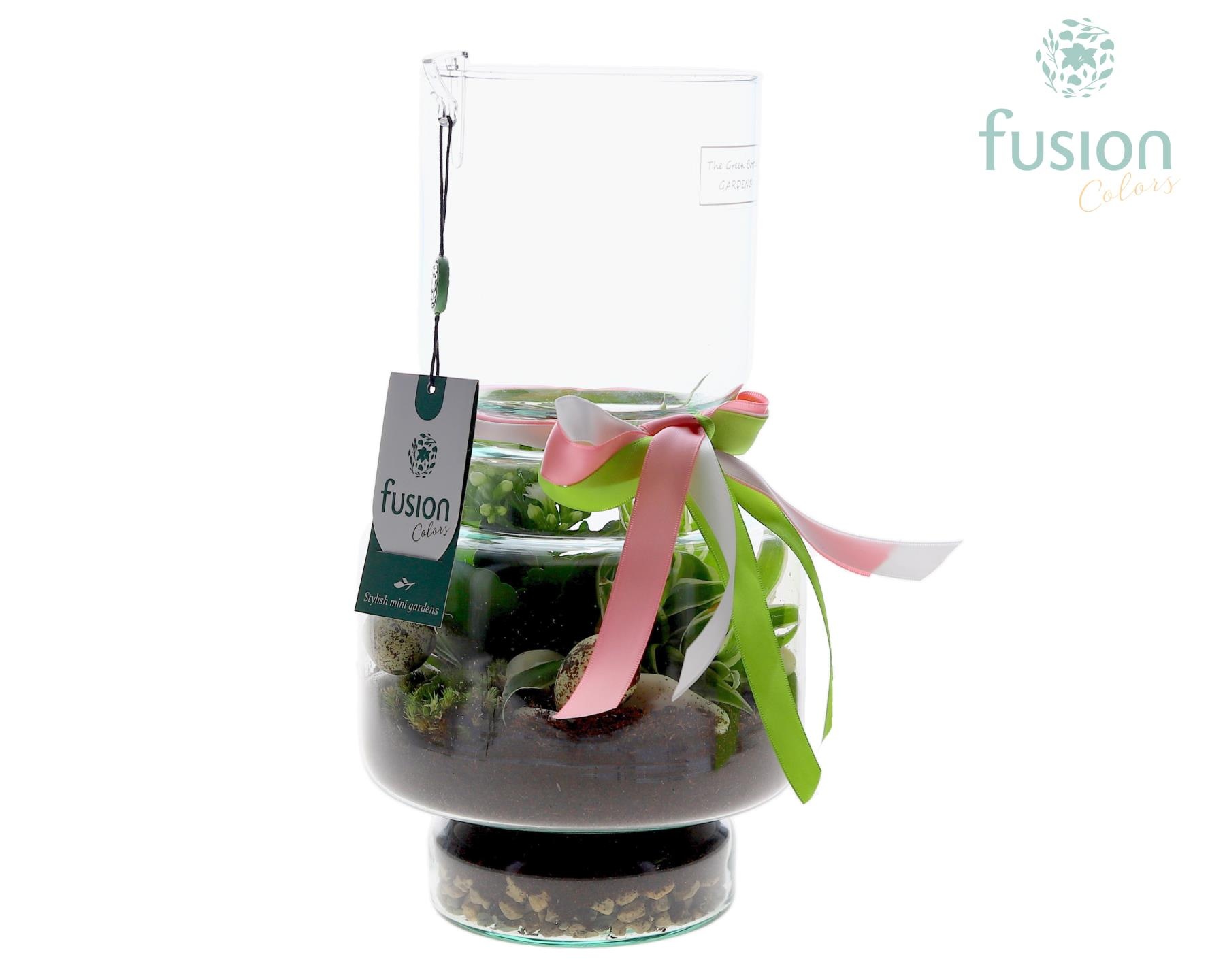 Green Bottle Lotte Medium met Pasen arrangement, D 16