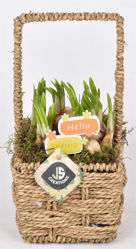 Touw mand vierkant 12,5x12,5cm, D 12