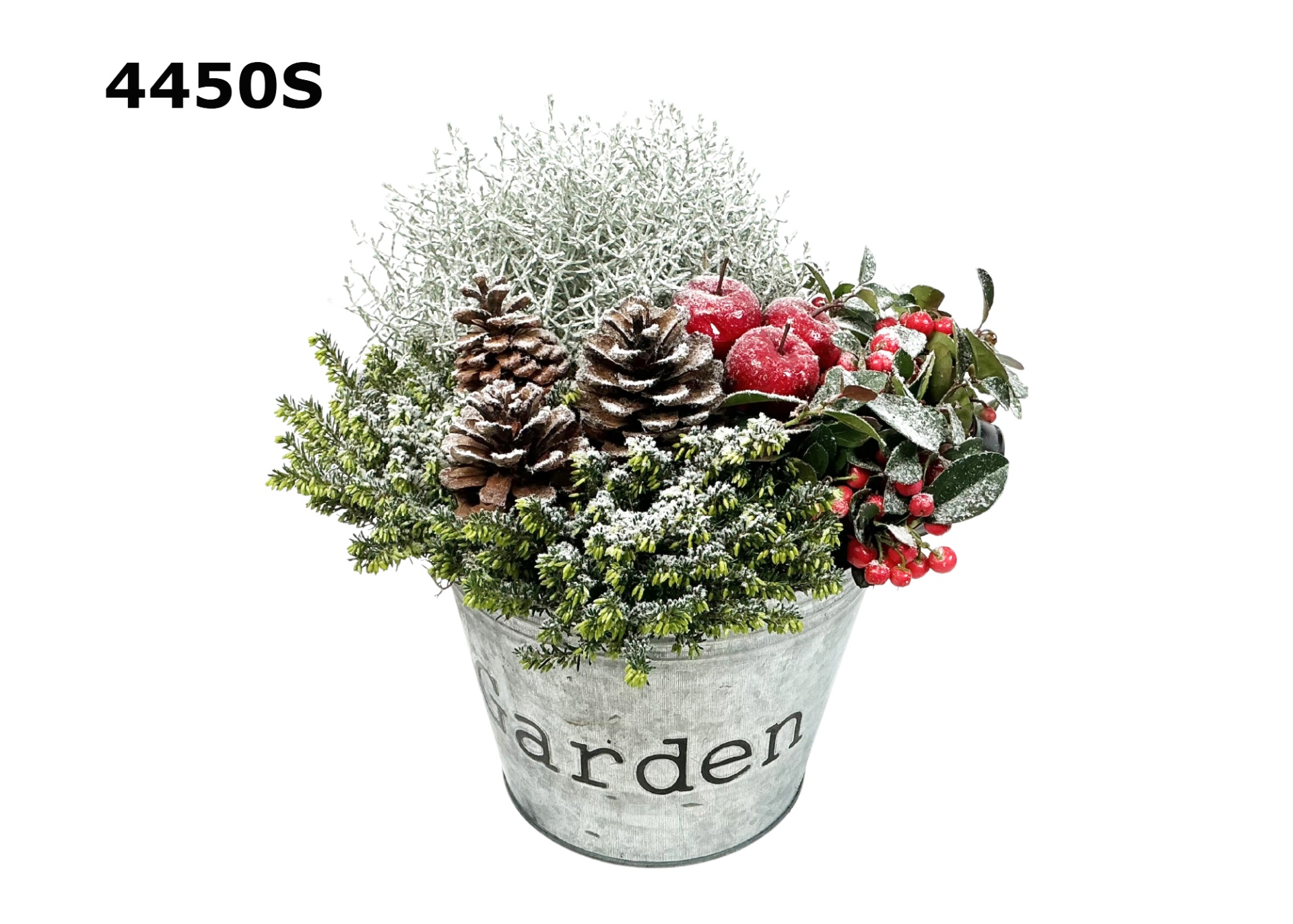 Kerst zinkemmer L met sneeuw, D 20