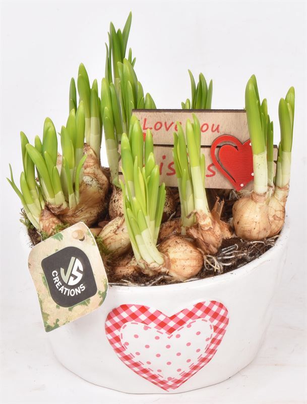 Keramiek schaal met hart 16cm, D 16