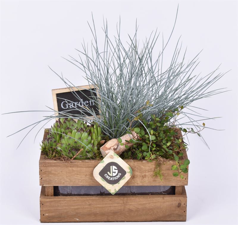 Hout rechthoek bruin 21,5x13,5cm, D 22