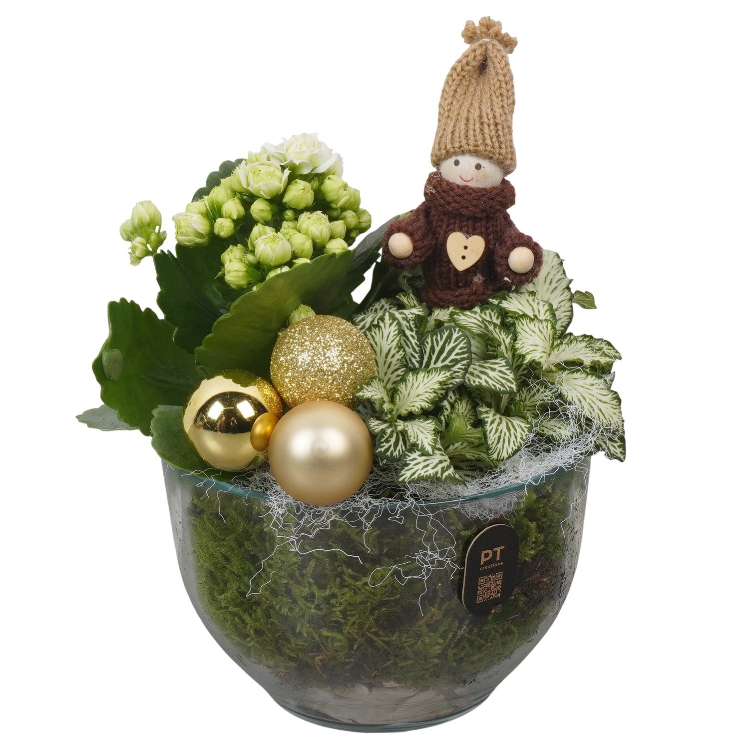 PTCHG4612 Arrangement Christmas Gold in glazen vaas, D 13