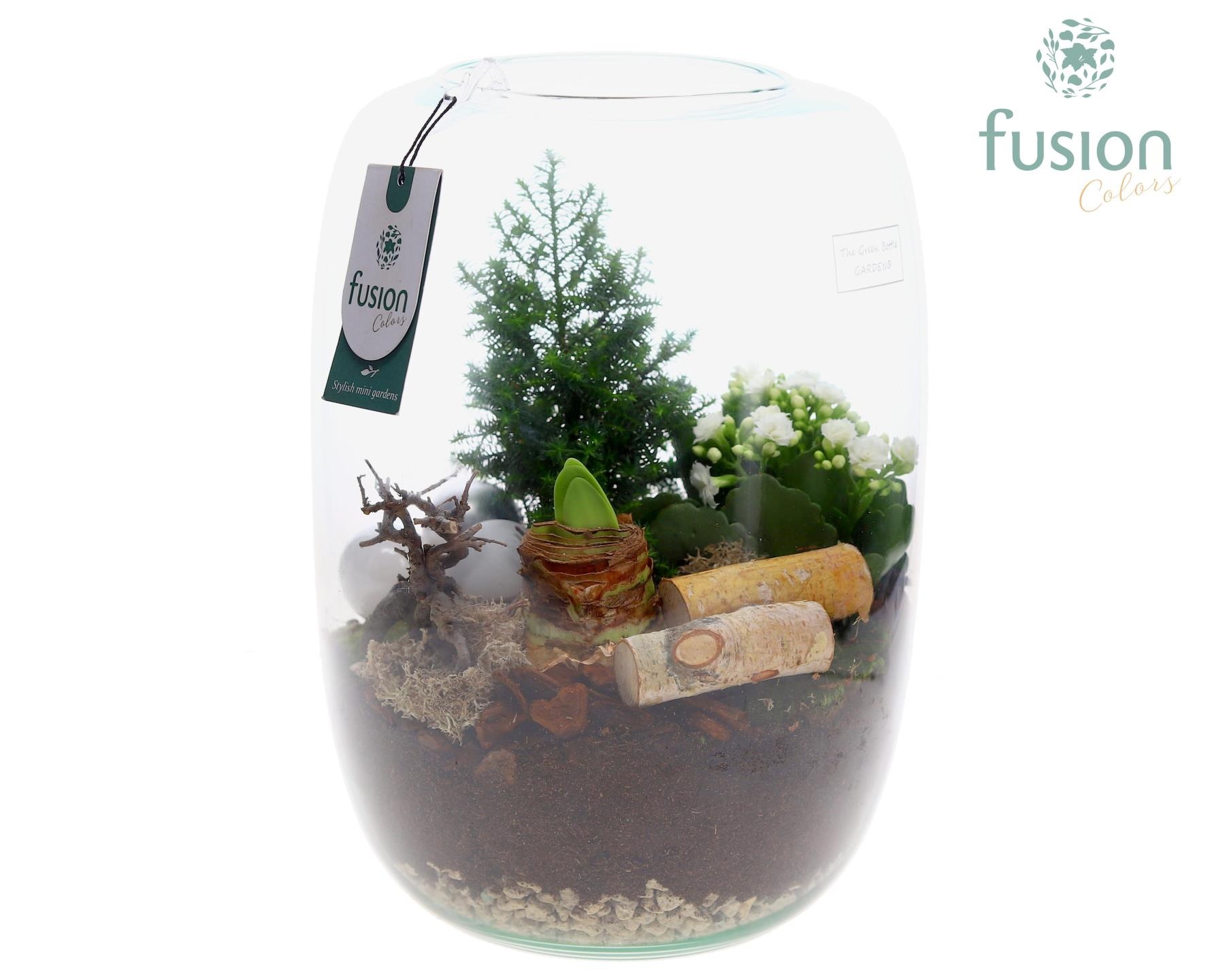 Green Bottle Isabella XLarge Kerst met arrangement, D 23