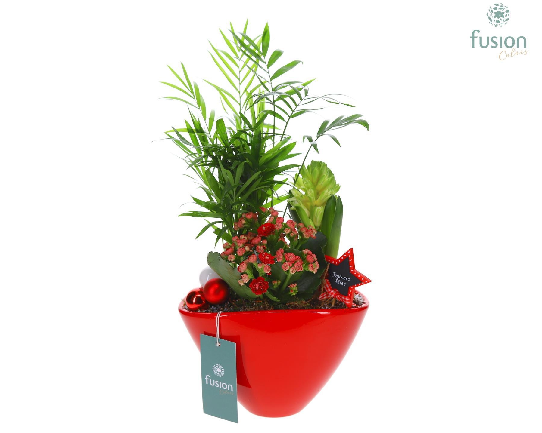 Keramiek ovaal Medium met Kerst Arrangement, D 23