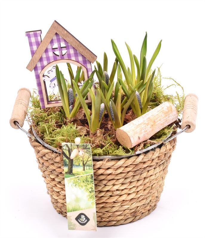 Touw met zink schaal 15cm, D 15