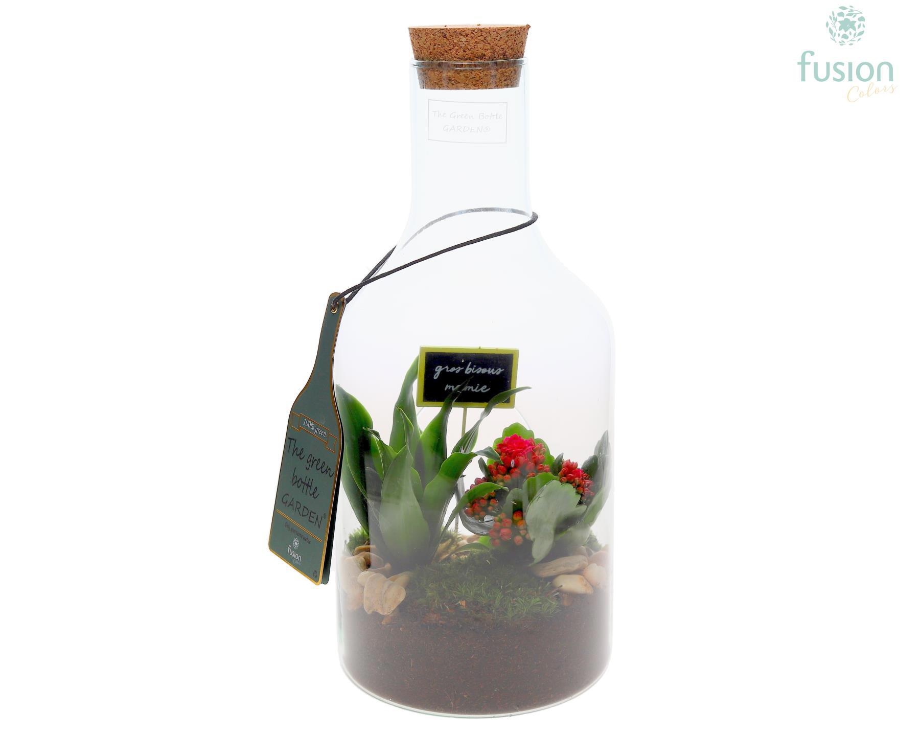 Green Bottle fles small met arrangement Groot moederdag, D 15