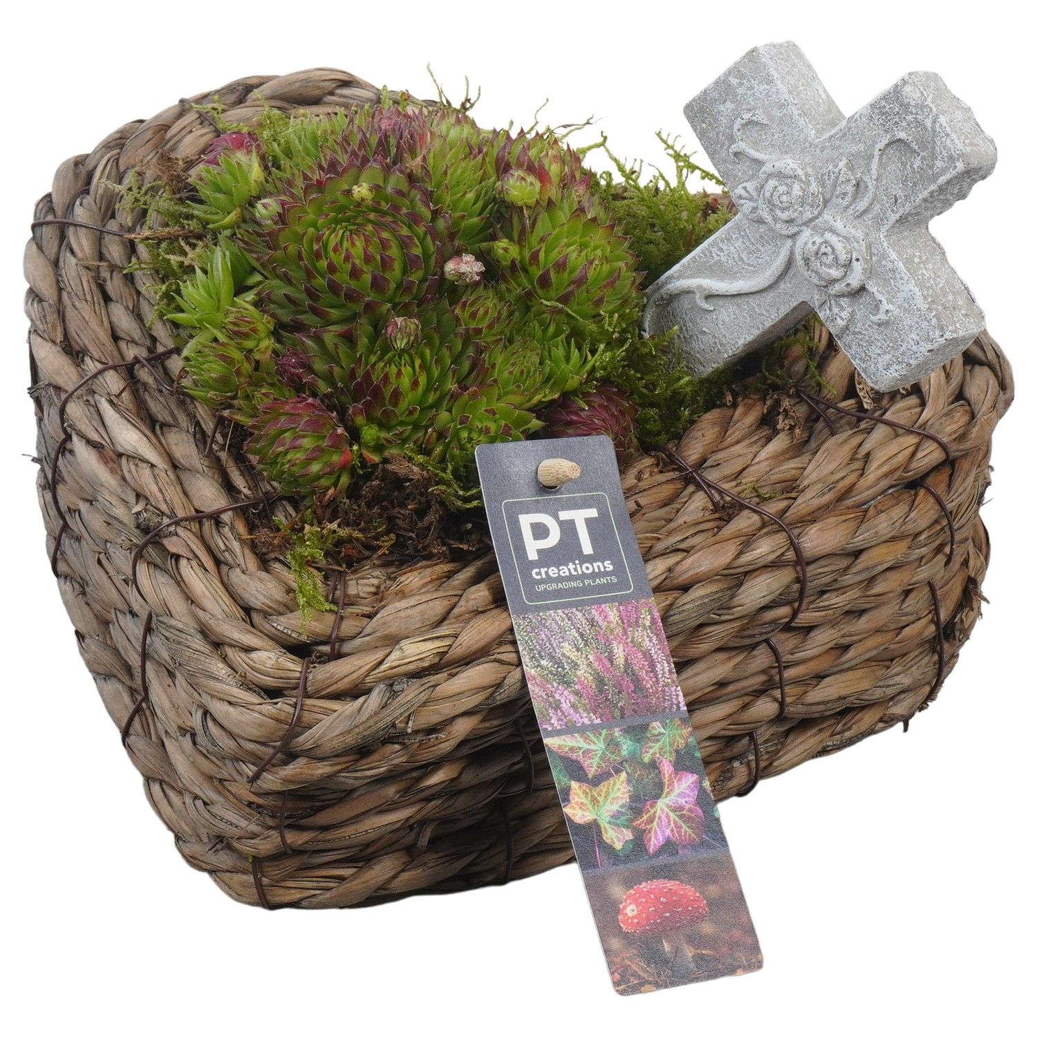 PTAH8671 Arrangement Allerheiligen in rieten hart, D 20 cm PTAH8671 Arrangement Allerheiligen in rieten hart, D 20 cm