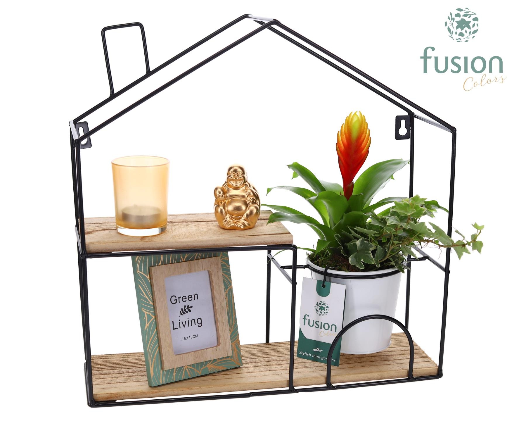 Wandhuis metaal met arrangement, D 36