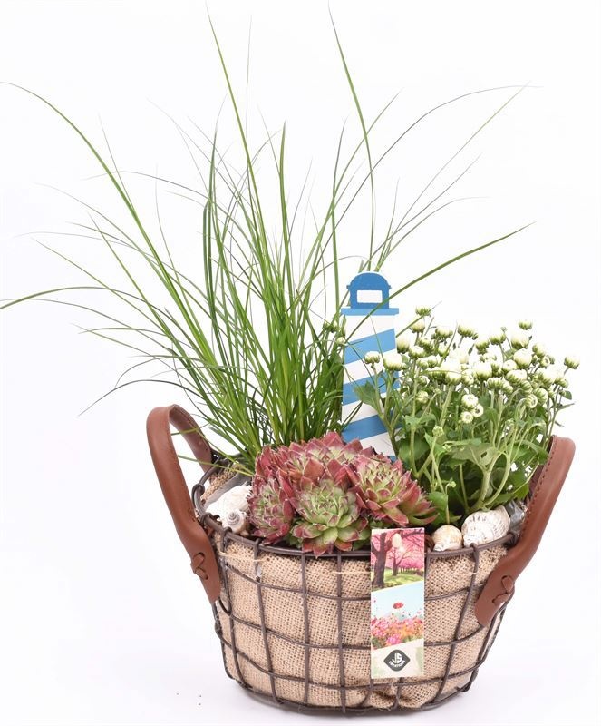 Gaasmand met jute 21x15.5cm, D 21