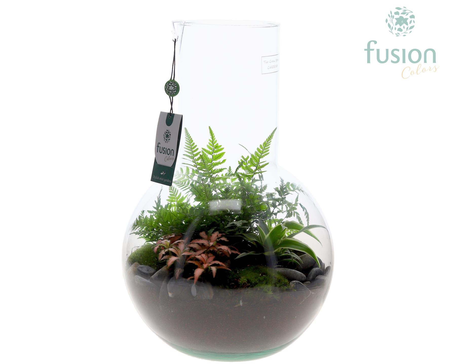 Green Bottle Suzanne Large met arrangement, D 26