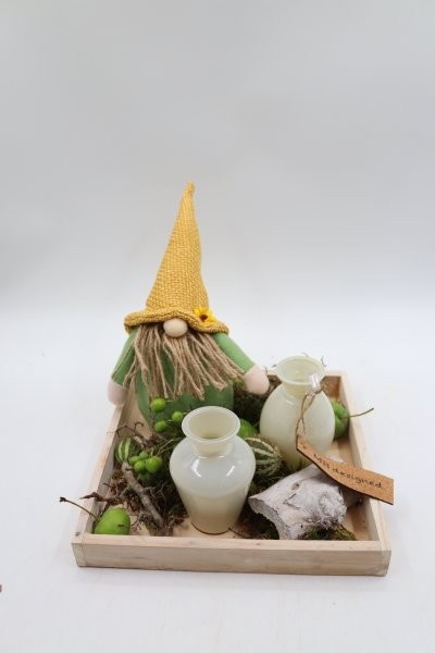 Houten dienblad white wash vierkant, wit, D 24 cm Houten dienblad white wash vierkant, wit, D 24 cm