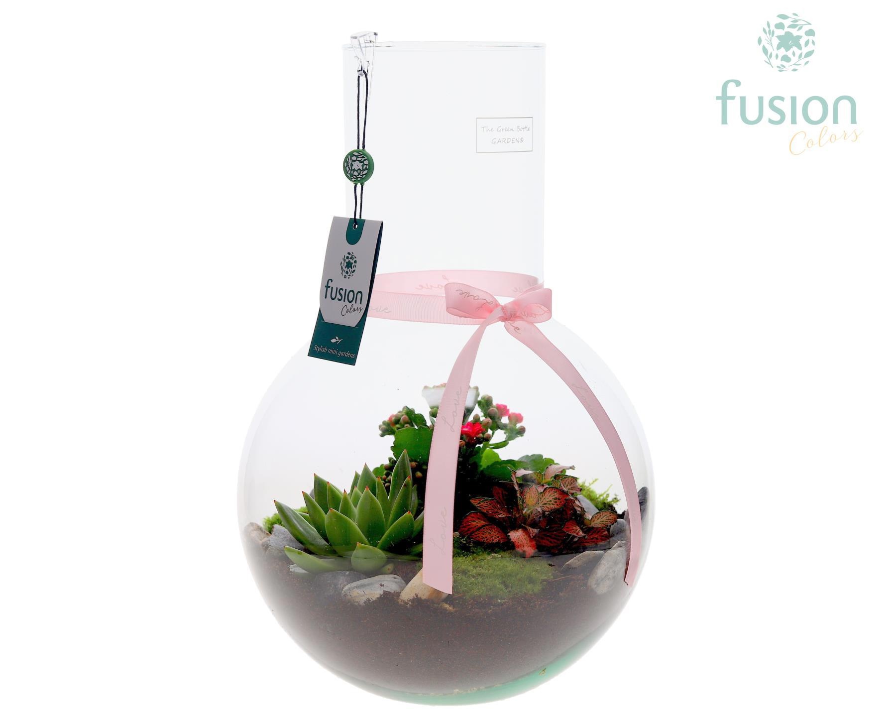 Green Bottle Suzanne Large met Moederdag arrangement, D 26