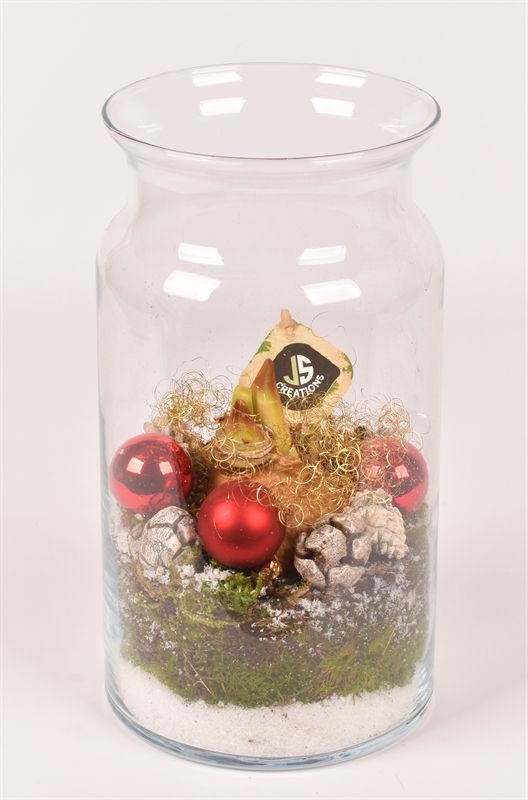 Glas melkbus dia 14 hoog 25, D 14 cm