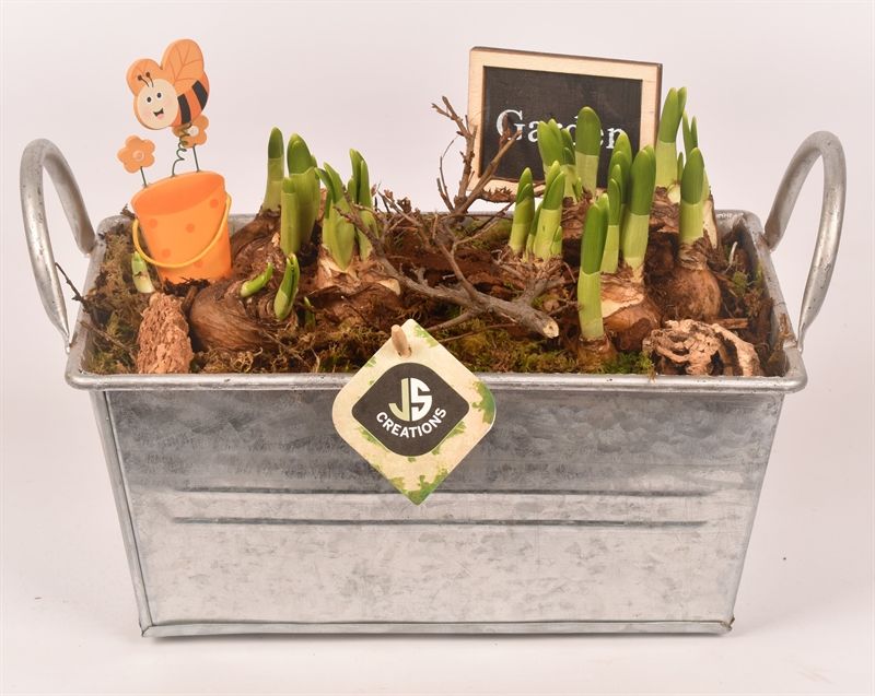 Zink rechthoek met oor 25,5x16cm, D 26