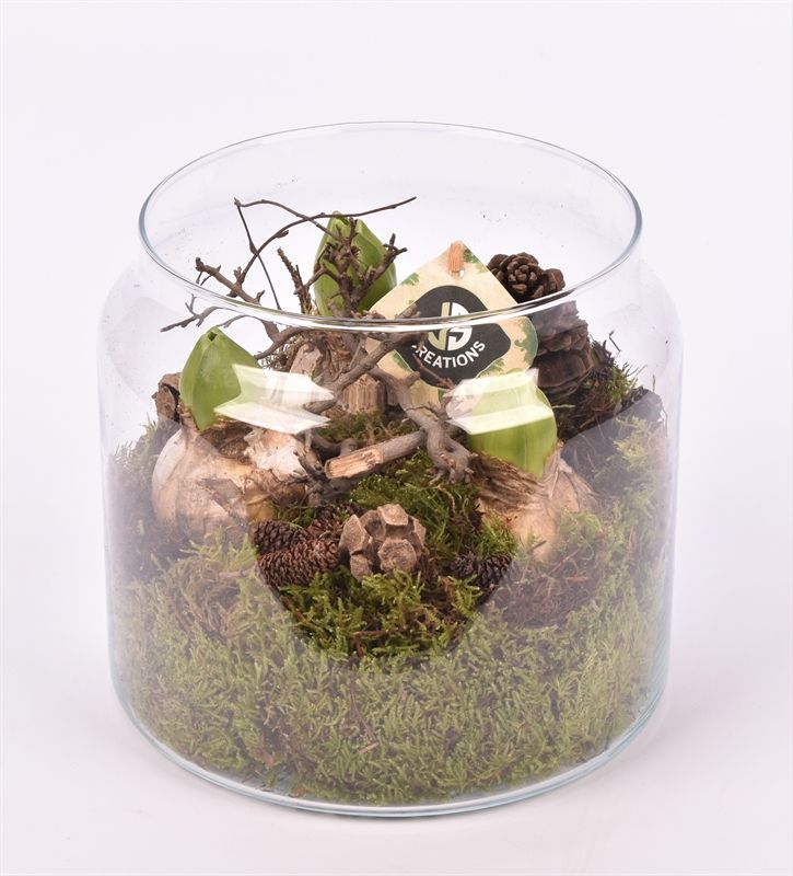 Glas melkbus met rechte hals 18cm, D 18